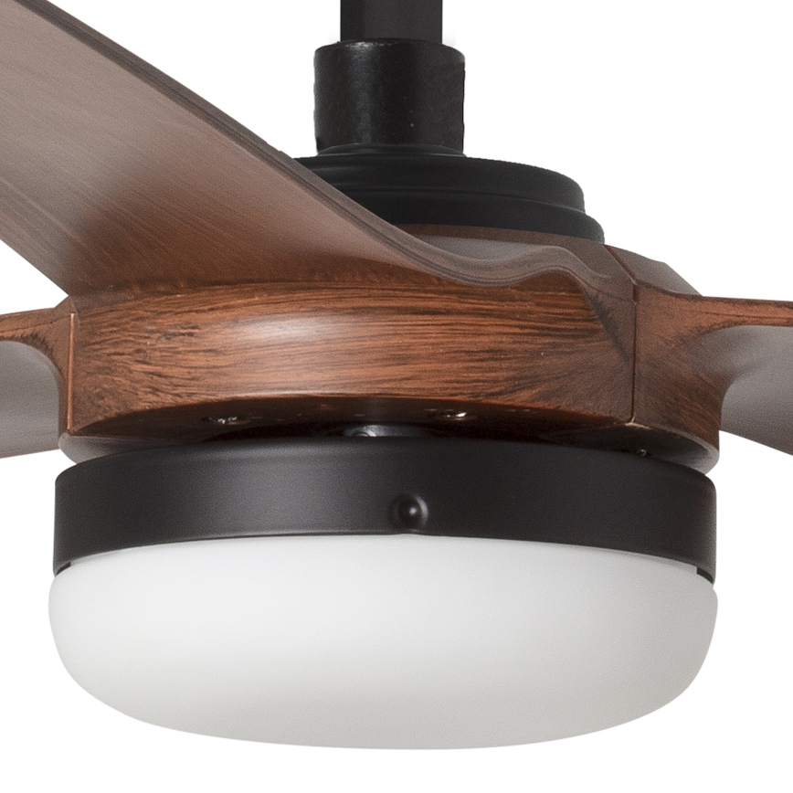 FARO 33817WT-21 - LED-dæmpbar loftventilator PUNT M LED/18W/230V brun/sort Ø 132 cm Wi-Fi Tuya + fjernbetjening