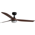 FARO 33817WT1S - LED-dæmpbar loftventilator PUNT M LED/18W/230V 2700/3000/4000K Ø 132 cm brun/sort Wi-Fi Tuya + fjernbetjening