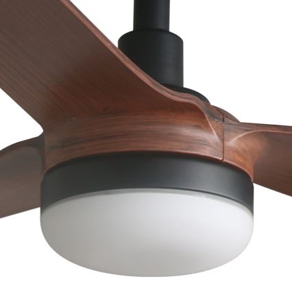 FARO 33817WT1S - LED-dæmpbar loftventilator PUNT M LED/18W/230V 2700/3000/4000K Ø 132 cm brun/sort Wi-Fi Tuya + fjernbetjening