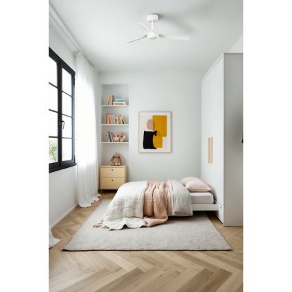 FARO 33820 - Loftventilator MINI PUNT S hvid diameter 90 cm + fjernbetjening