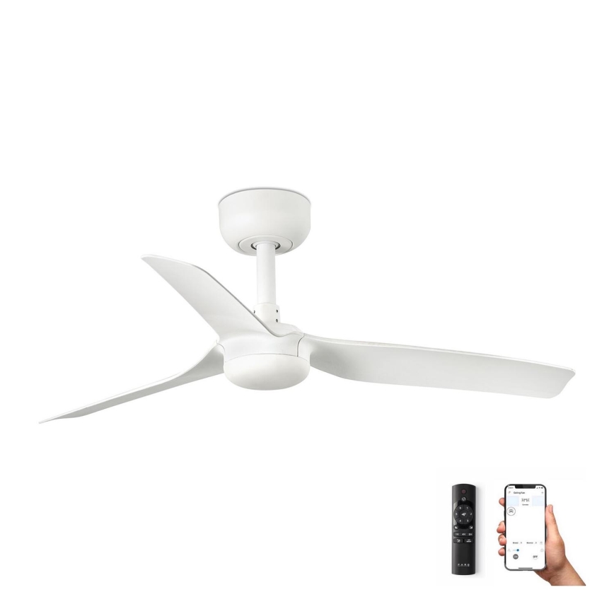 FARO 33820WP - Loftventilator MINI PUNT S hvid diam. 90 cm SMART + fjernbetjening