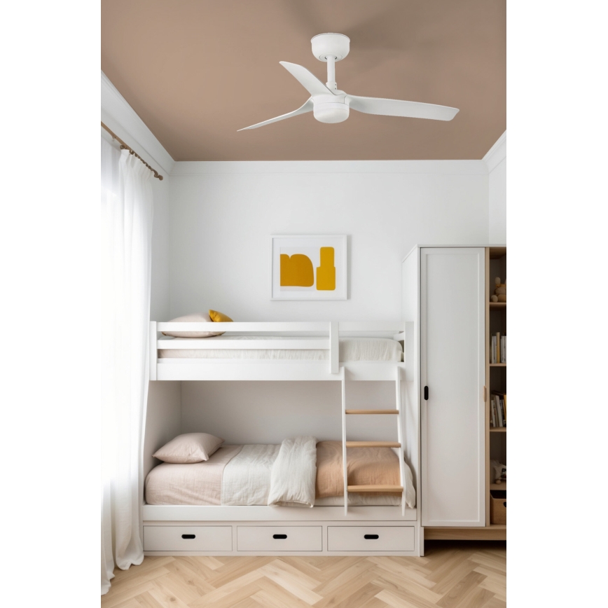 FARO 33820WT-1TW - LED-dæmpbar loftventilator MINI PUNT S LED/10W/230V 2700/3000/4000K hvid Ø 90 cm Wi-Fi Tuya + fjernbetjening