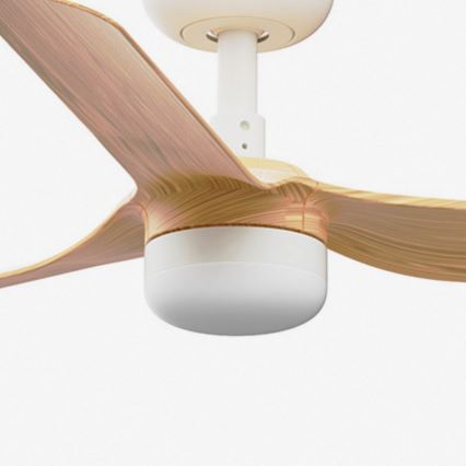FARO 33821WT-1TW - LED loftventilator dæmpbar MINI PUNT S LED/10W/230V 2700/4000/6000K brun/hvid diameter 90 cm Wi-Fi Tuya + fjernbetjening