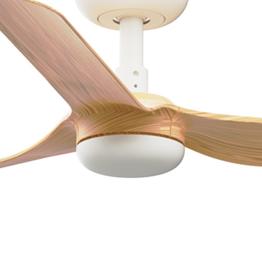 FARO 33821WT - Loftventilator MINI PUNT S brun/hvid diameter 90 cm Wi-Fi Tuya + fjernbetjening