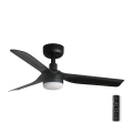 FARO 33822-1TW - Dæmpbar LED-loftventilator MINI PUNT S LED/10W 2700/3000/4000K sort Ø 90 cm + fjernbetjening