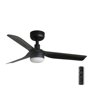 FARO 33822-1TW - Dæmpbar LED-loftventilator MINI PUNT S LED/10W 2700/3000/4000K sort Ø 90 cm + fjernbetjening