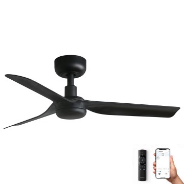 FARO 33822WP - Loftventilator MINI PUNT S sort diam. 90 cm SMART + fjernbetjening