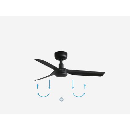 FARO 33822WP - Loftventilator MINI PUNT S sort diam. 90 cm SMART + fjernbetjening