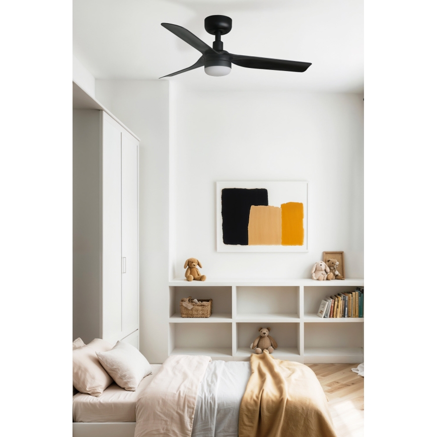 FARO 33822WT-1TW - LED loftventilator dæmpbar MINI PUNT S LED/10W/230V 2700/4000/6000K sort diameter 90 cm Wi-Fi Tuya + fjernbetjening