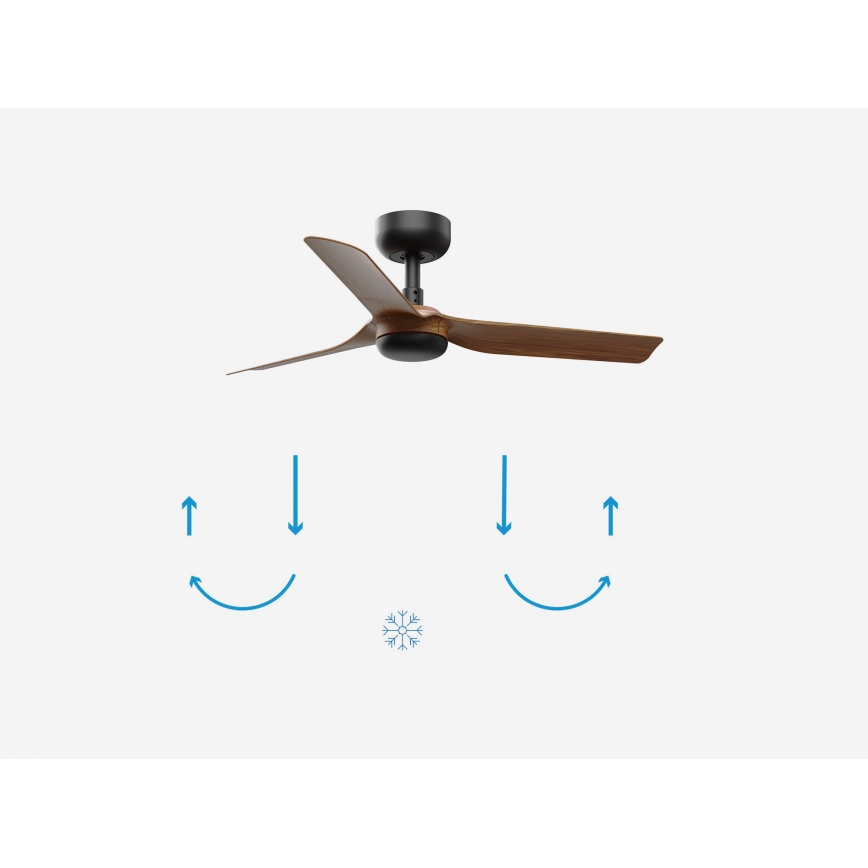 FARO 33823 - Loftventilator MINI PUNT S diameter 90 cm + fjernbetjening brun/sort