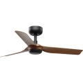 FARO 33823WT - Loftventilator MINI PUNT S brun/sort diameter 90 cm Wi-Fi Tuya + fjernbetjening