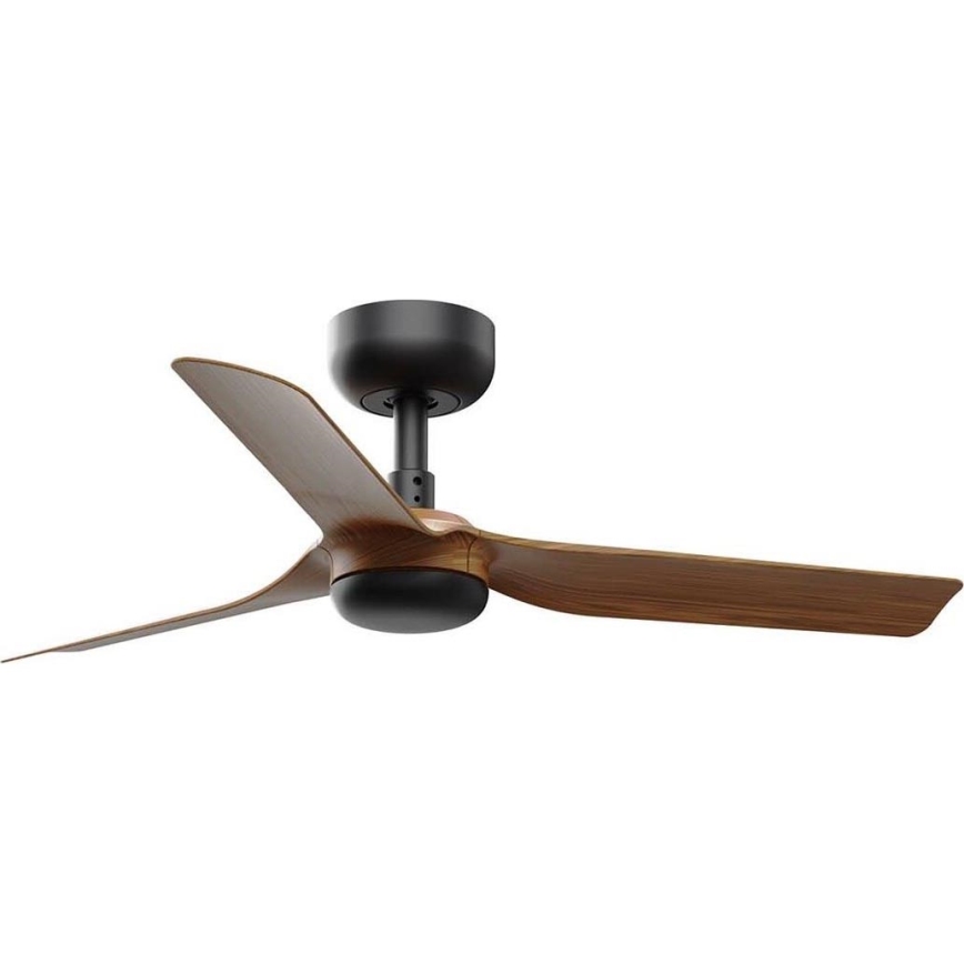 FARO 33823WT - Loftventilator MINI PUNT S brun/sort diameter 90 cm Wi-Fi Tuya + fjernbetjening