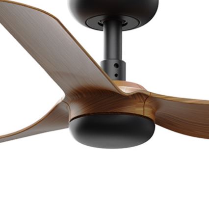 FARO 33823WT - Loftventilator MINI PUNT S brun/sort diameter 90 cm Wi-Fi Tuya + fjernbetjening