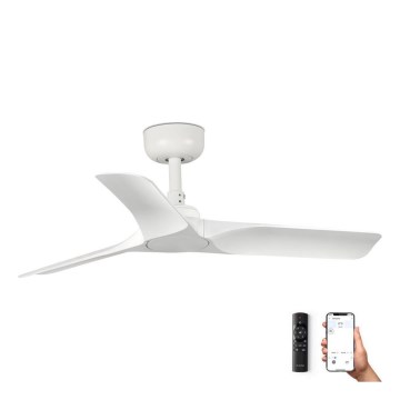 FARO 33824WP - Loftventilator HEY S hvid diameter 90 cm SMART + fjernbetjening