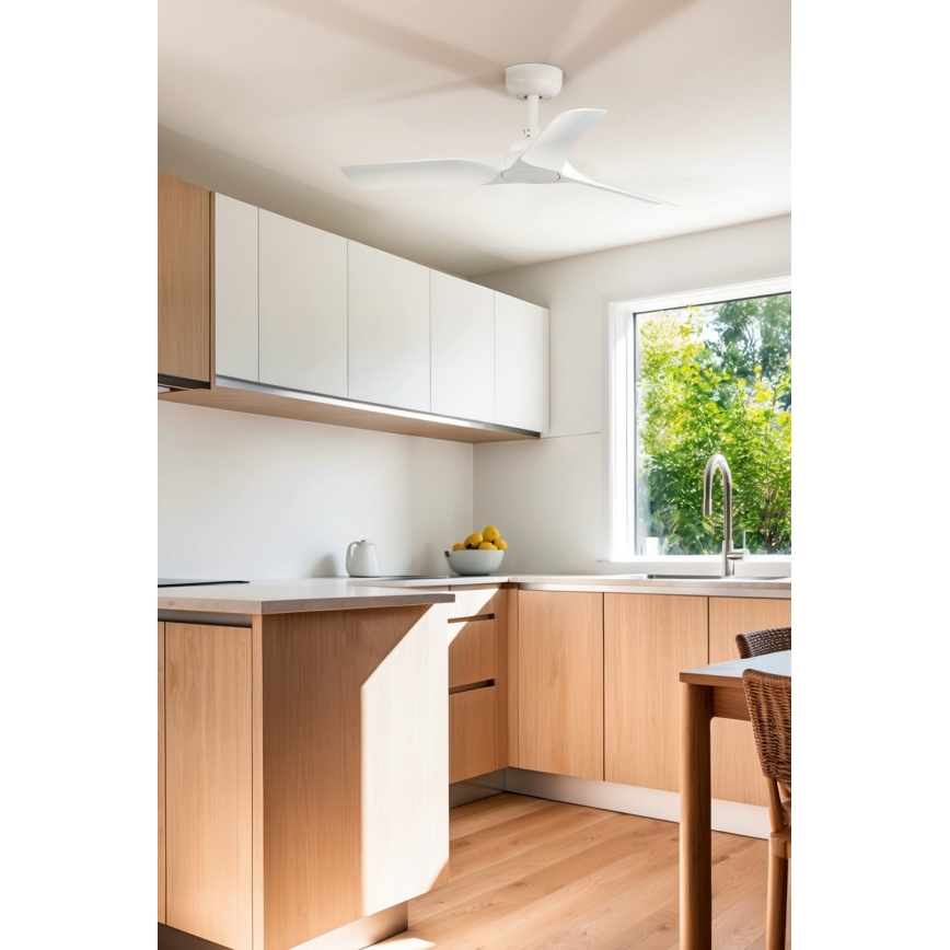 FARO 33824WP - Loftventilator HEY S hvid diameter 90 cm SMART + fjernbetjening