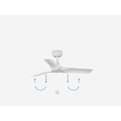 FARO 33824WP - Loftventilator HEY S hvid diameter 90 cm SMART + fjernbetjening