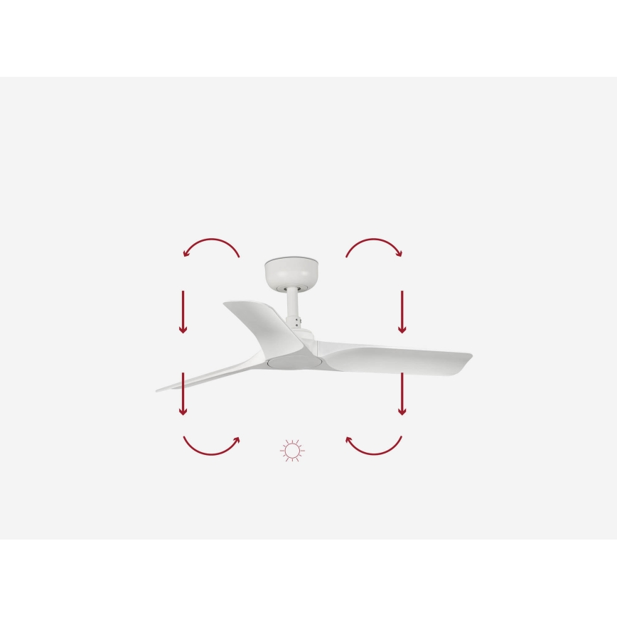 FARO 33824WP - Loftventilator HEY S hvid diameter 90 cm SMART + fjernbetjening