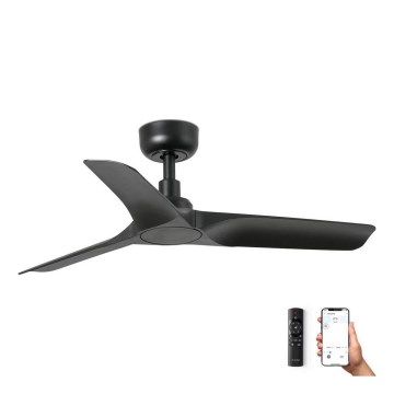 FARO 33825WP - Loftventilator HEY S sort diameter 90 cm SMART + fjernbetjening