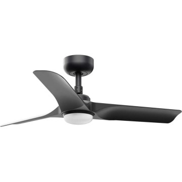 FARO 33825WT1S - LED dæmpbar loftventilator HEY S LED/10W/230V 2700/3000/4000K Ø 90 cm sort Wi‑Fi Tuya + fjernbetjening