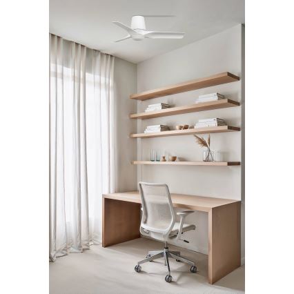 FARO 33826-1TW - LED loftventilator dæmpbar HEY TUB S LED/10W/230V 2700/4000/6000K hvid diameter 90 cm + fjernbetjening
