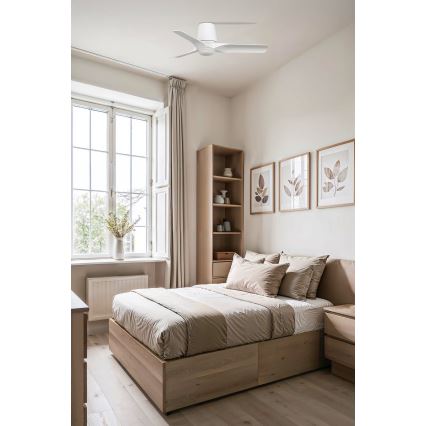 FARO 33826WT-1TW - LED loftventilator dæmpbar HEY TUB S LED/10W/230V 2700/4000/6000K hvid diameter 90 cm Wi-Fi Tuya + fjernbetjening