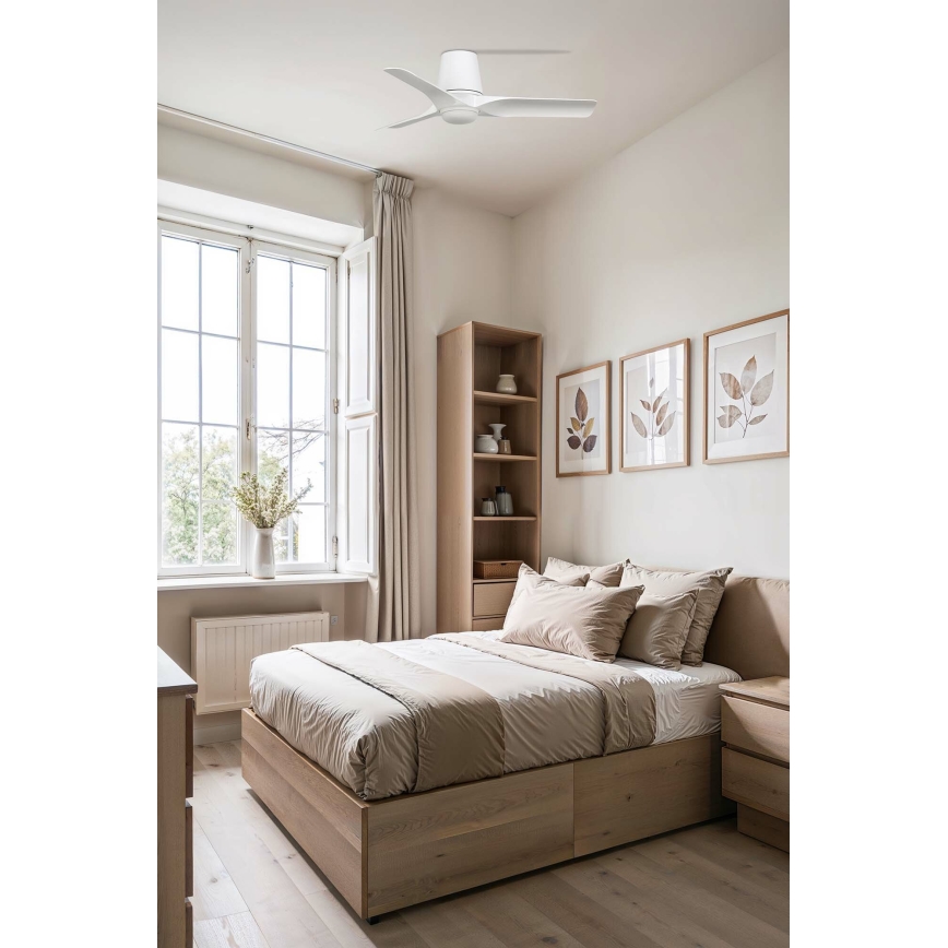 FARO 33826WT-1TW - LED loftventilator dæmpbar HEY TUB S LED/10W/230V 2700/4000/6000K hvid diameter 90 cm Wi-Fi Tuya + fjernbetjening