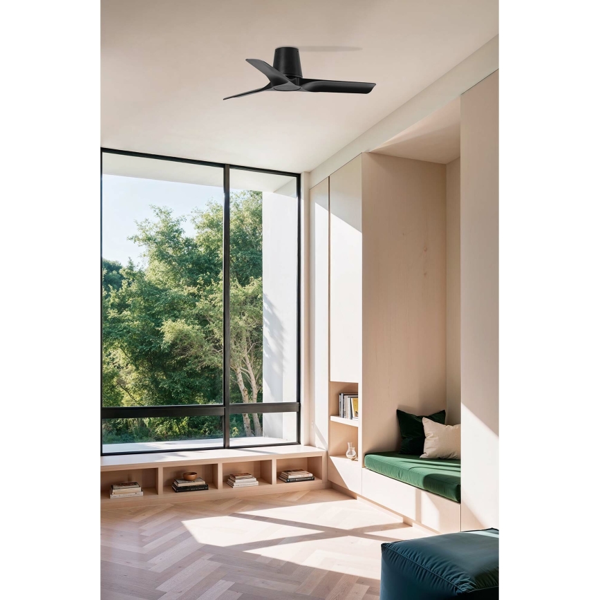 FARO 33827 - Loftventilator HEY TUB S sort diameter 90 cm + fjernbetjening