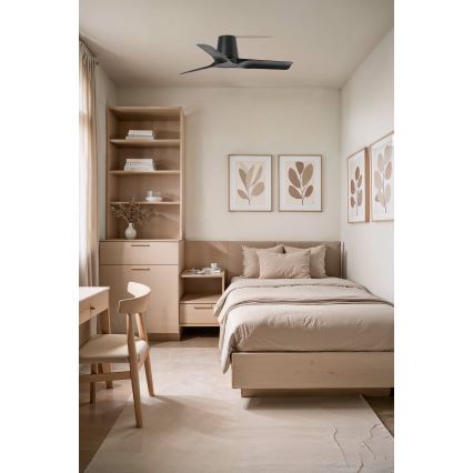 FARO 33827WT - Loftventilator HEY TUB S sort diameter 90 cm Wi-Fi Tuya + fjernbetjening