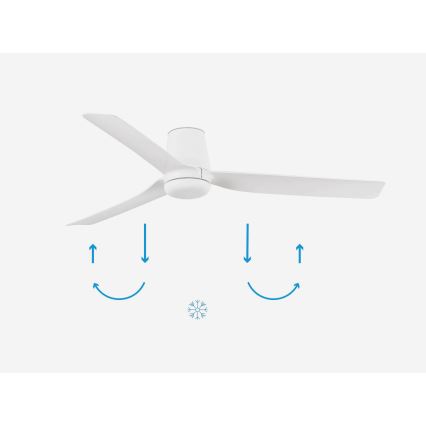 FARO 33828 - Loftventilator PUNT TUB M hvid diameter 130 cm + fjernbetjening