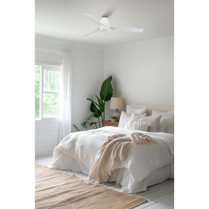 FARO 33828WT - Loftventilator PUNT TUB M hvid diameter 132 cm Wi-Fi Tuya + fjernbetjening