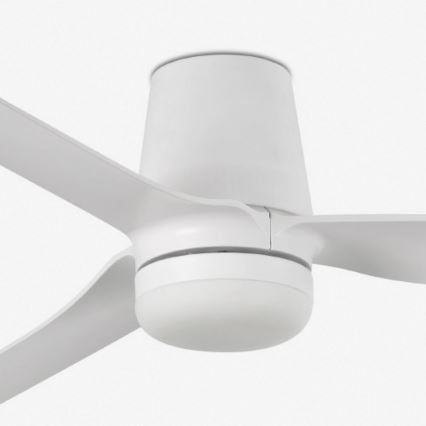 FARO 33828WT1S - LED-dæmpbar loftventilator PUNT TUB M LED/18W/230V 2700/3000/4000K Ø 132 cm hvid Wi-Fi Tuya + fjernbetjening