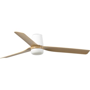 FARO 33829-1TW - LED loftventilator dæmpbar PUNT TUB M LED/18W/230V 3000/4200/6500K diameter 130 cm hvid/brown+ fjernbetjening