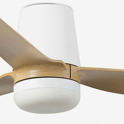 FARO 33829-1TW - LED loftventilator dæmpbar PUNT TUB M LED/18W/230V 3000/4200/6500K diameter 130 cm hvid/brown+ fjernbetjening