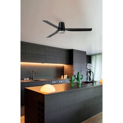 FARO 33829-1TW - LED loftventilator dæmpbar PUNT TUB M LED/18W/230V 3000/4200/6500K diameter 130 cm hvid/brown+ fjernbetjening