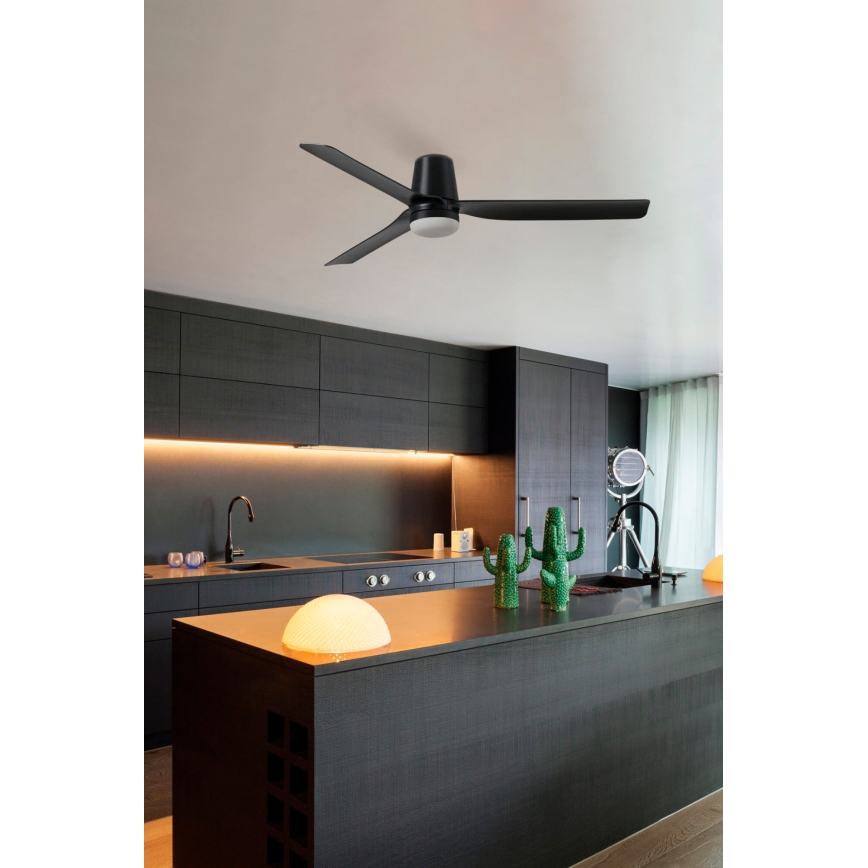 FARO 33829-1TW - LED loftventilator dæmpbar PUNT TUB M LED/18W/230V 3000/4200/6500K diameter 130 cm hvid/brown+ fjernbetjening