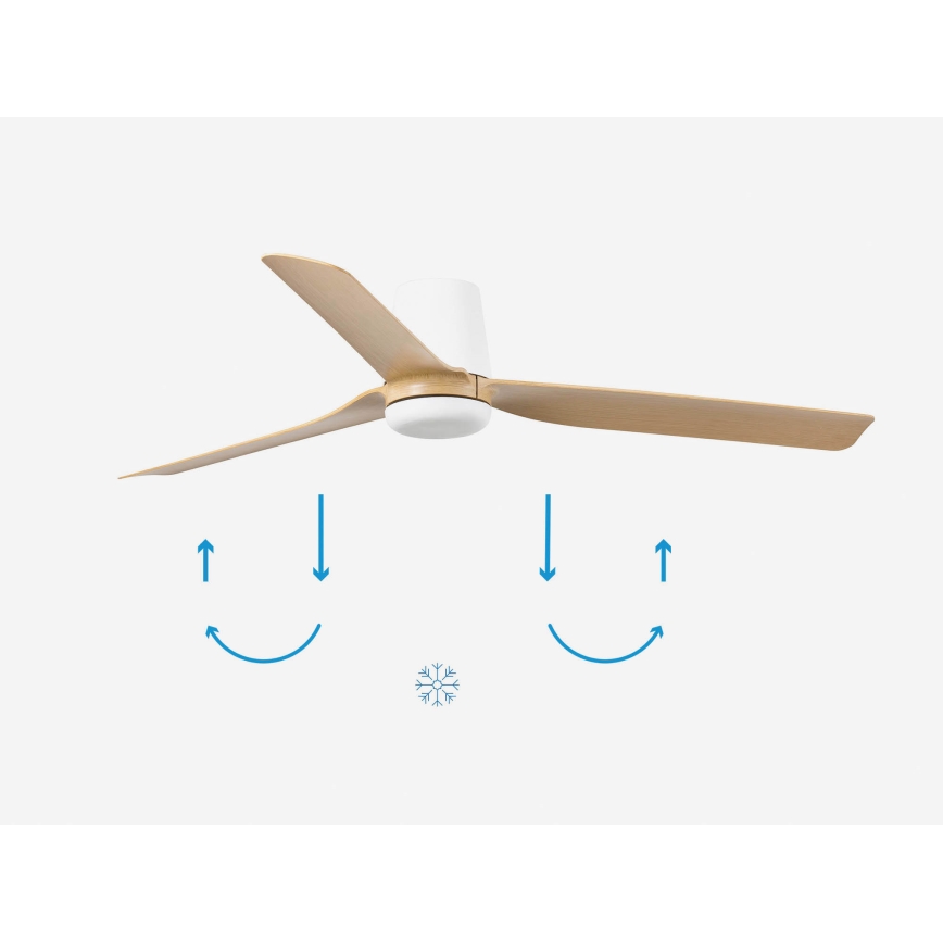 FARO 33829 - Loftventilator PUNT TUB M brun/hvid diameter 130 cm + fjernbetjening
