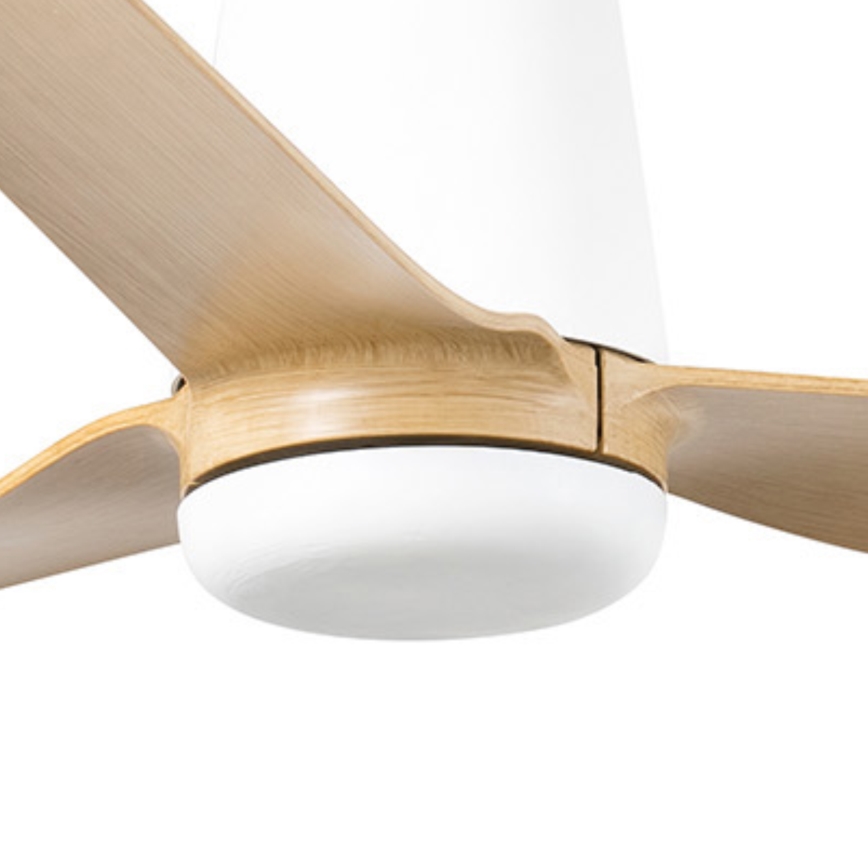 FARO 33829WT - Loftventilator PUNT TUB M brun/hvid diameter 132 cm Wi-Fi Tuya + fjernbetjening