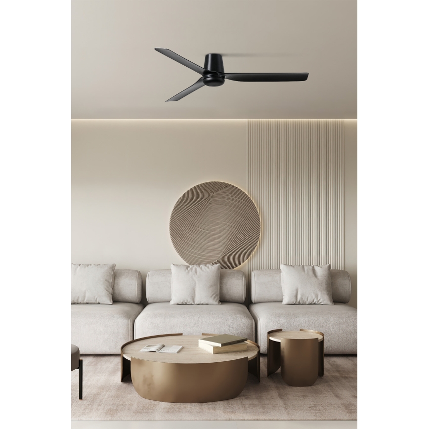 FARO 33830 - Loftventilator PUNT TUB M sort diameter 130 cm + fjernbetjening