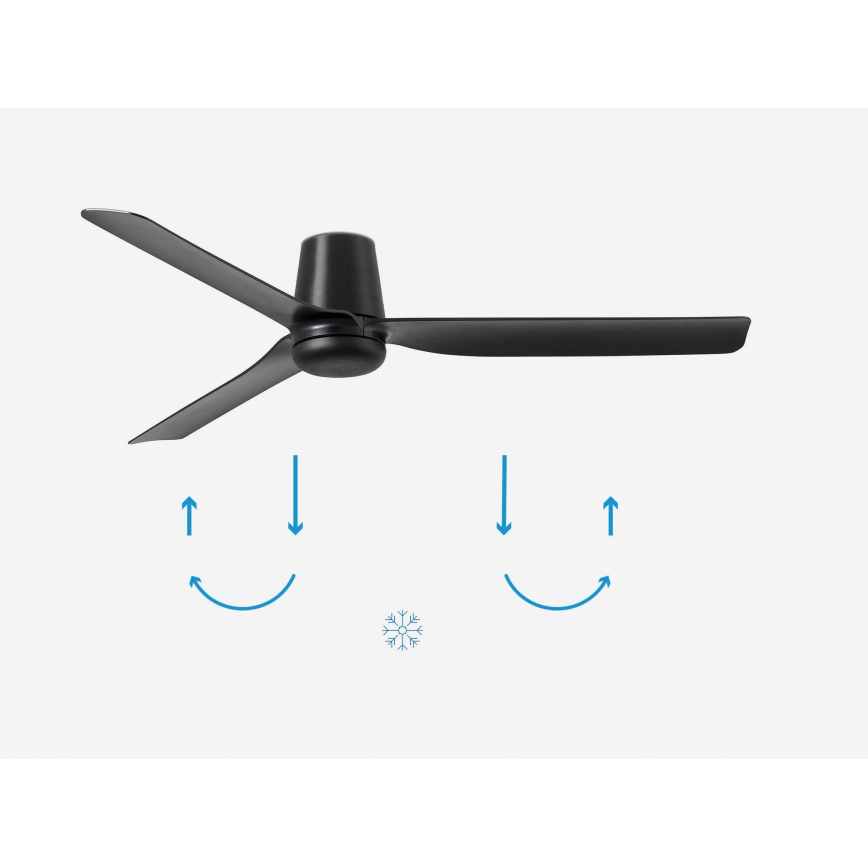 FARO 33830 - Loftventilator PUNT TUB M sort diameter 130 cm + fjernbetjening