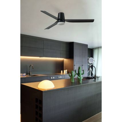 FARO 33830WT-1TW - LED loftventilator dæmpbar PUNT TUB M LED/18W/230V 3000/4200/6500K sort diameter 132 cm Wi-Fi Tuya + fjernbetjening