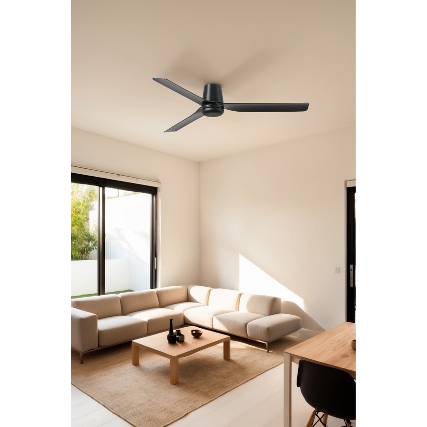 FARO 33830WT - Loftventilator PUNT TUB M sort diameter 132 cm Wi-Fi Tuya + fjernbetjening
