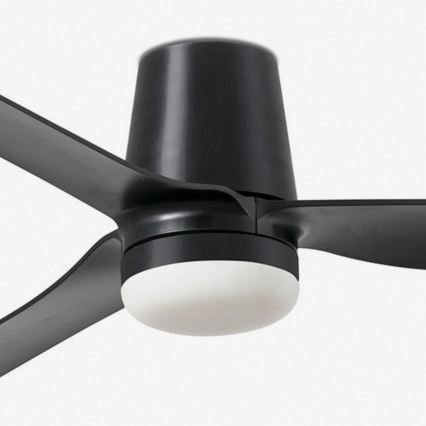FARO 33830WT1S - LED-dæmpbar loftventilator PUNT TUB M LED/18W/230V 2700/3000/4000K Ø 132 cm sort Wi‑Fi Tuya + fjernbetjening