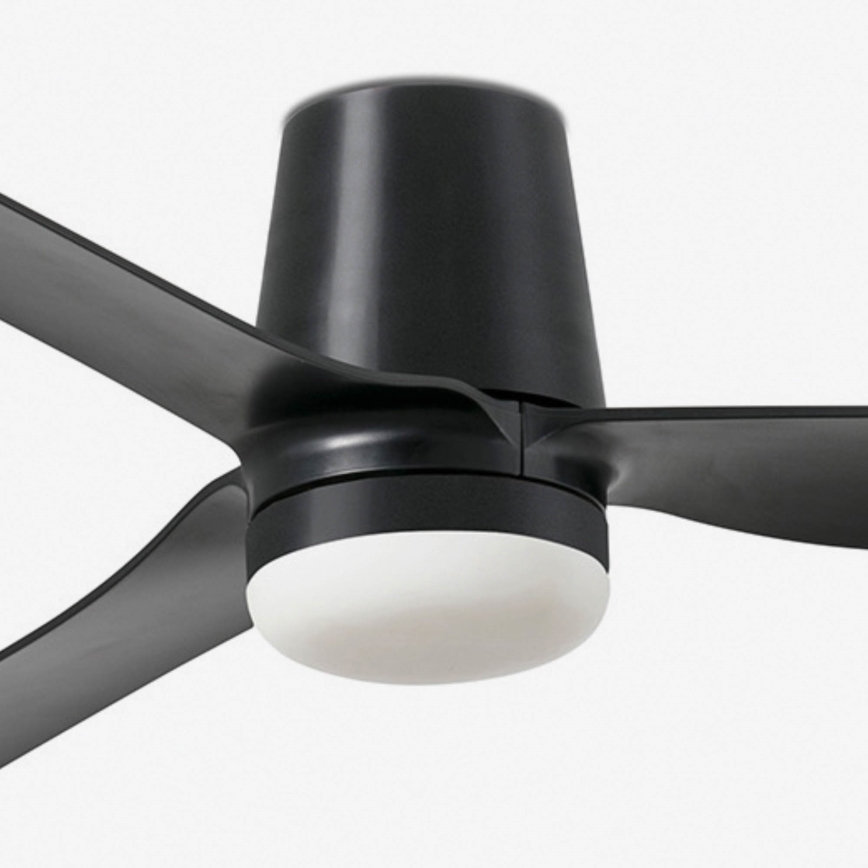 FARO 33830WT1S - LED-dæmpbar loftventilator PUNT TUB M LED/18W/230V 2700/3000/4000K Ø 132 cm sort Wi‑Fi Tuya + fjernbetjening