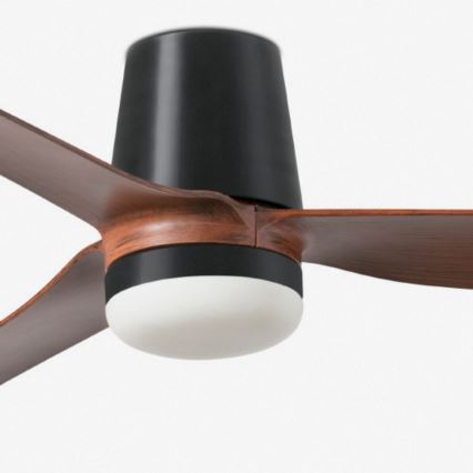 FARO 33831-1TW - LED loftventilator dæmpbar PUNT TUB M LED/18W/230V 3000/4200/6500K diameter 130 cm brun/sort + fjernbetjening