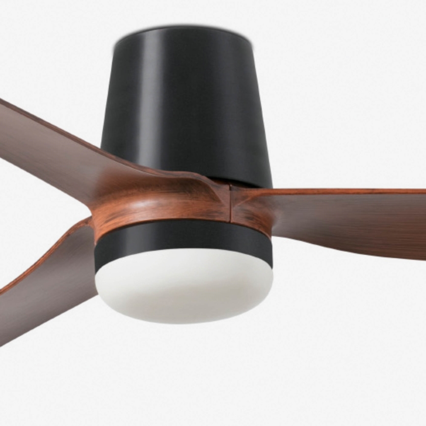 FARO 33831-1TW - LED loftventilator dæmpbar PUNT TUB M LED/18W/230V 3000/4200/6500K diameter 130 cm brun/sort + fjernbetjening