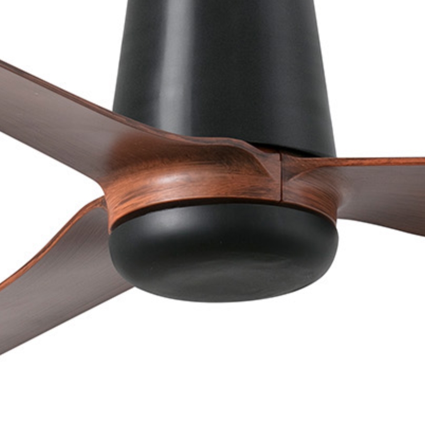 FARO 33831WT - Loftventilator PUNT TUB M brun/sort diameter 132 cm Wi-Fi Tuya + fjernbetjening