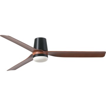 FARO 33831WT1S - Dæmpbar LED-loftventilator PUNT TUB M LED/18W/230V 2700/3000/4000K Ø132 cm brun/sort Wi-Fi Tuya + fjernbetjening