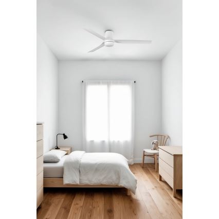 FARO 33832WT-1TW - LED loftventilator dæmpbar MINI PUNT TUB S LED/10W/230V 2700/4000/6000K hvid diameter 90 cm Wi-Fi Tuya + fjernbetjening