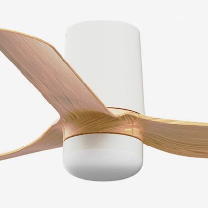 FARO 33833-1TW - LED-dæmpbar loftventilator MINI PUNT TUB med LED/10W/230V 2700/3000/4000K Ø 90 cm brun/hvid + fjernbetjening