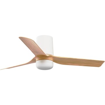 FARO 33833-1TW - LED loftventilator dæmpbar MINI PUNT TUB S LED/10W/230V 2700/4000/6000K diameter 90 cm brun/hvid + fjernbetjening